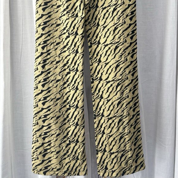 Free People Knit Flare Pants (Size XS) Rita Boho Animal Print High Rise Pull On - Picture 7 of 11